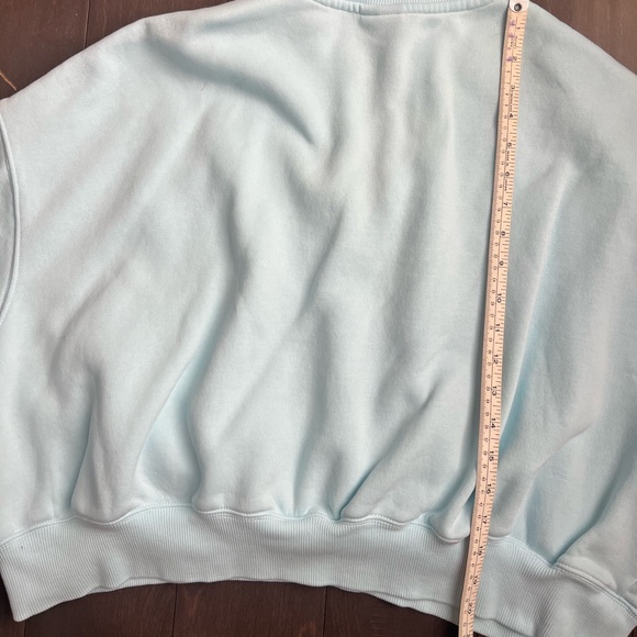 Nike Phoenix Cropped Ice Blue Half Zip Sweatshirt - Picture 4 of 5